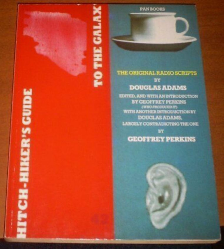 Cover of a book of the transcripts of the original HHGTTG by Douglas Adams