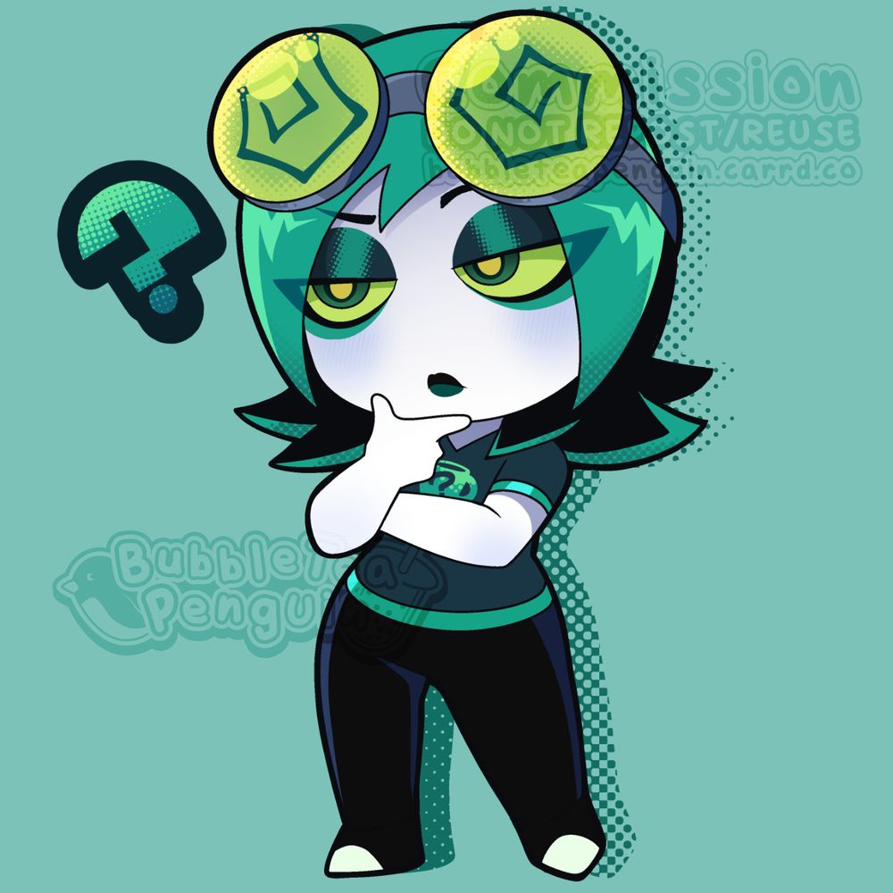 chibi illustration of the human/goth version of Nesska 