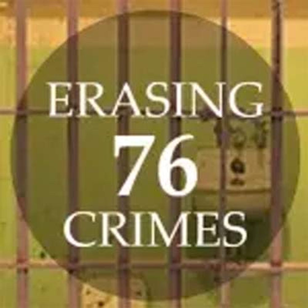 Erasing 76 Crimes / Colin Stewart, editor