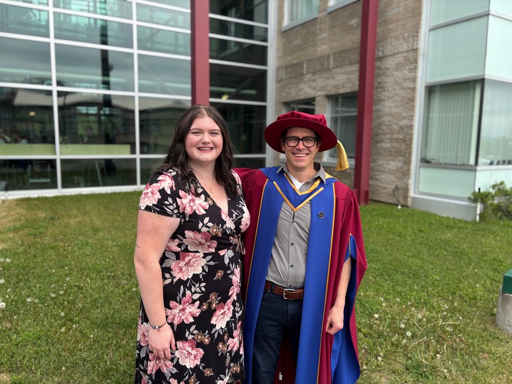 Standing with Nicole Boyde, the top graduating Geography student. 