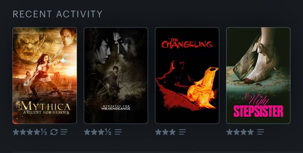 Mythica: A Quest for Heroes 4.5
Sympathy for Mr. Vengeance 3.5
The Changeling 3
The Ugly Stepsister 4