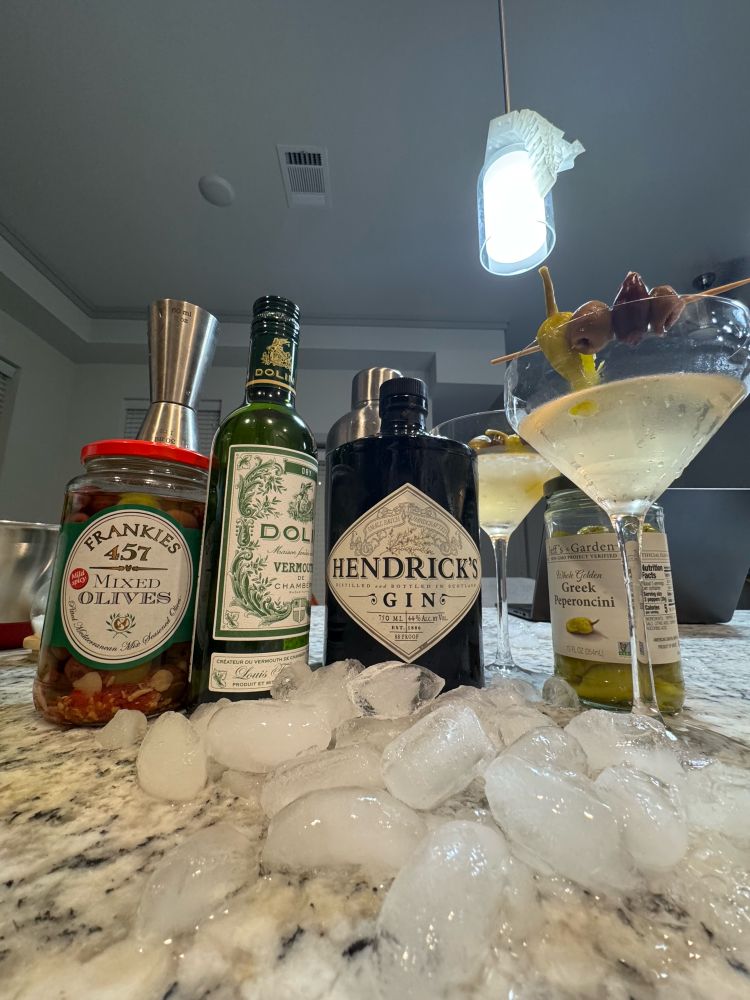 Martinis and the ingredients for them