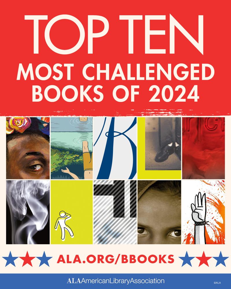 Graphic depicting small pieces of the covers of ten different books and the URL ala.org/bbooks