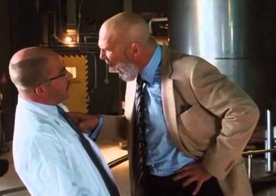 Obadiah Stane yelling at a scientist in Iron Man (2008)