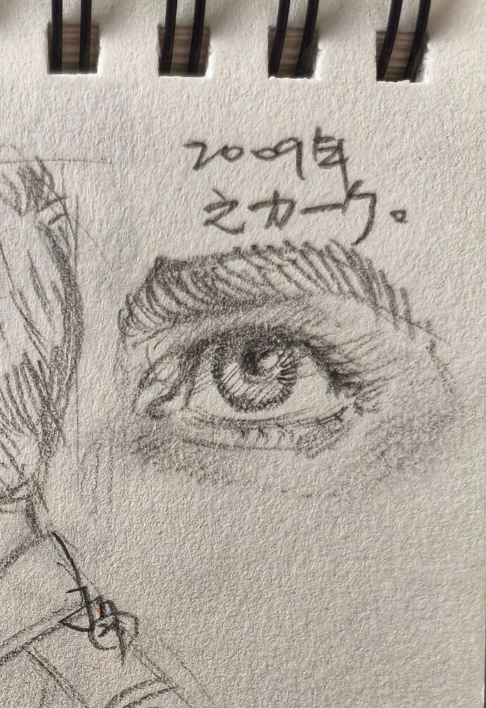 Close-up of a Pine!Kirk eye, B&W sketch, 5B on 120g/sqm paper. He's got Anime-Girl-like eyes, so I completely understand those who depict his Kirk that way.