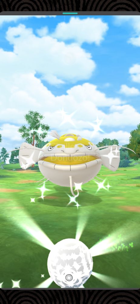 Screenshot of a Shiny Dondozo encounter in Pokemon GO