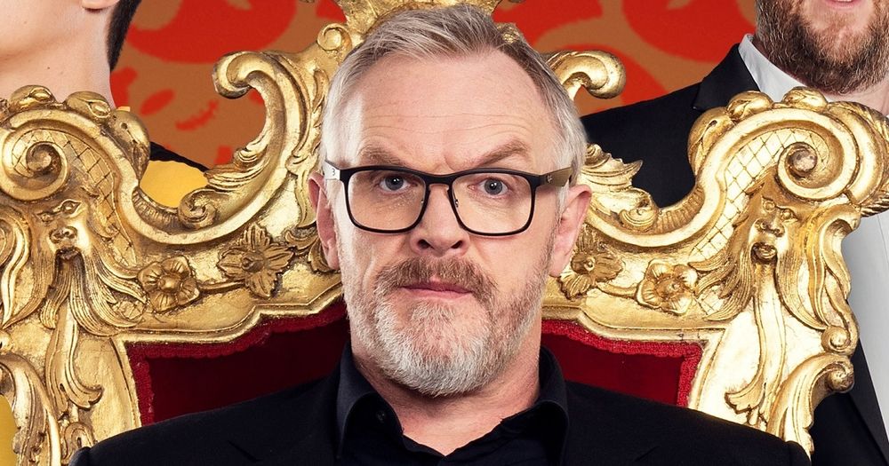 Photo of Greg Davies on the UK version of comedy show Taskmaster with his prominent eyebrows