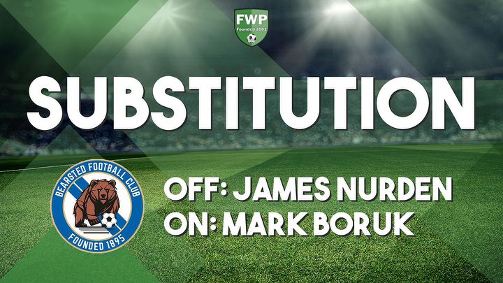 SUB: Mark Boruk replaced James Nurden (63')