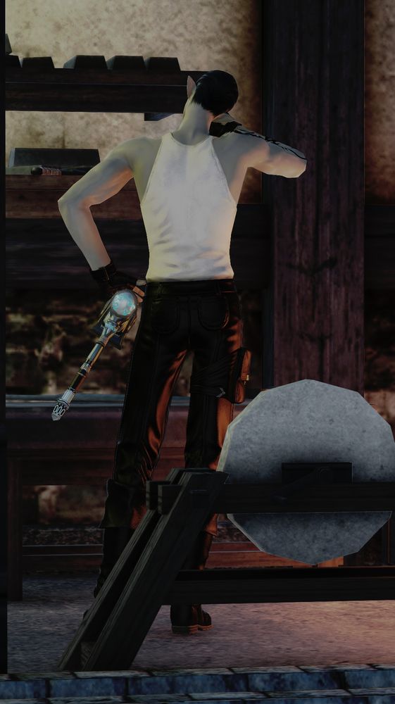 elf sweating in his forge