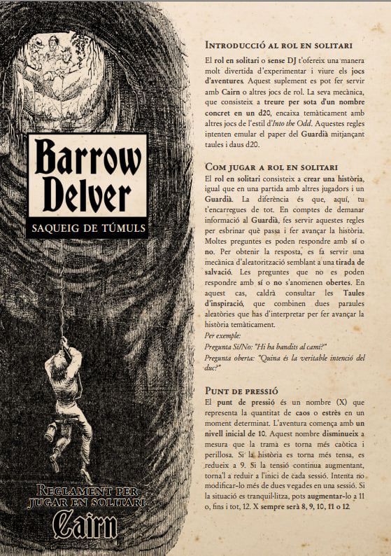 portada de cairn en solitari, Barrow Delver, saqueig de túmuls