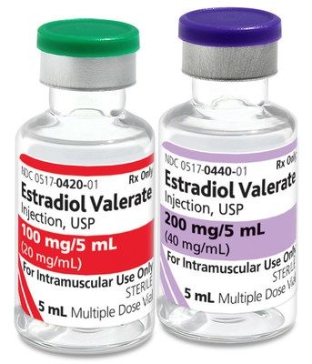 Two vials of estradiol valerate