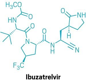 The chemical structure of ibuzatrelvir.