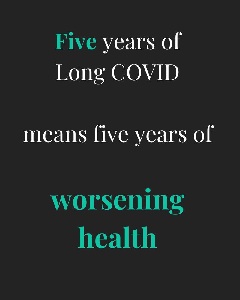 Five years of Long COVID
means five years of
worsening health
