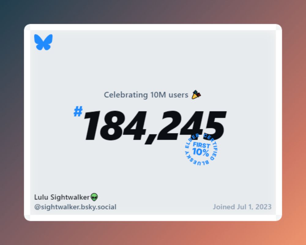 I'm the 184,245th user on Bluesky