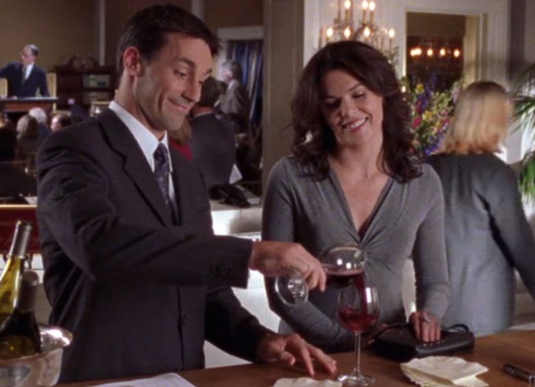 Jon hamm and Lauren Graham on Gilmore girls episode 