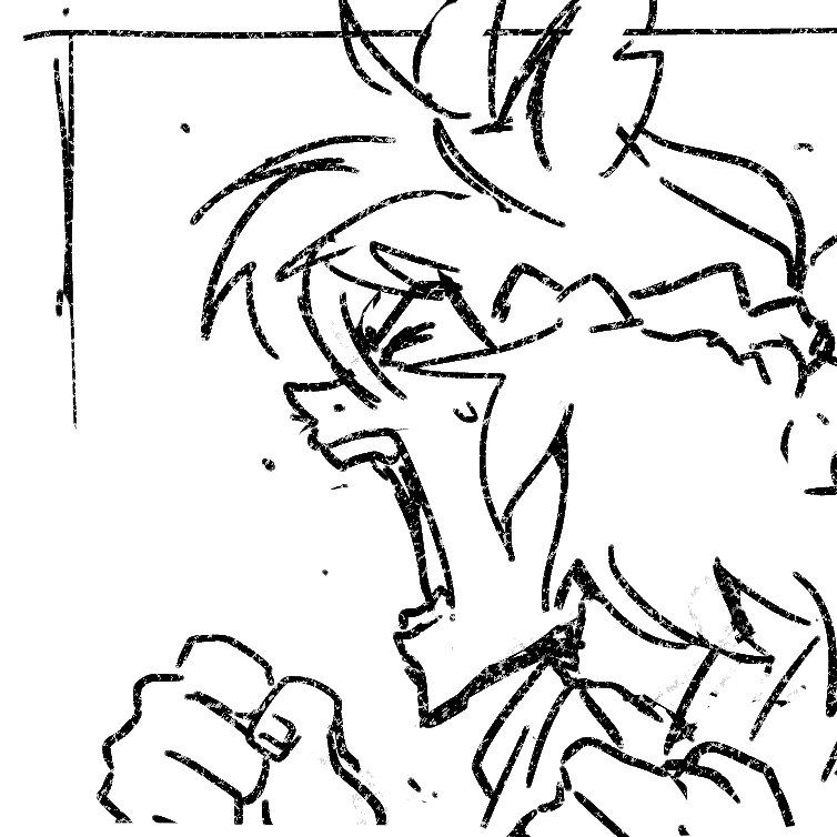 Sketch of Jungle Pocket from the Umamusume Pretty Derby series yelling out a roar.
