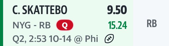 Yahoo sports showing skattebo questionsbke to return. He has a broken leg