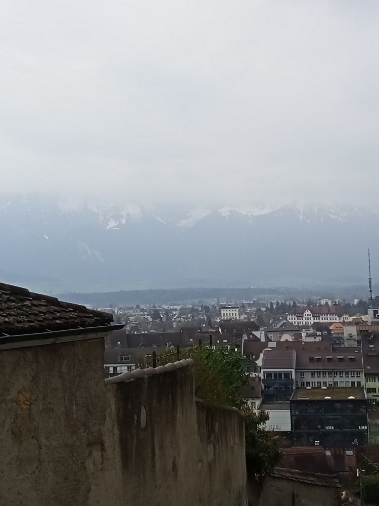 Faint picture of Swiss Alps 