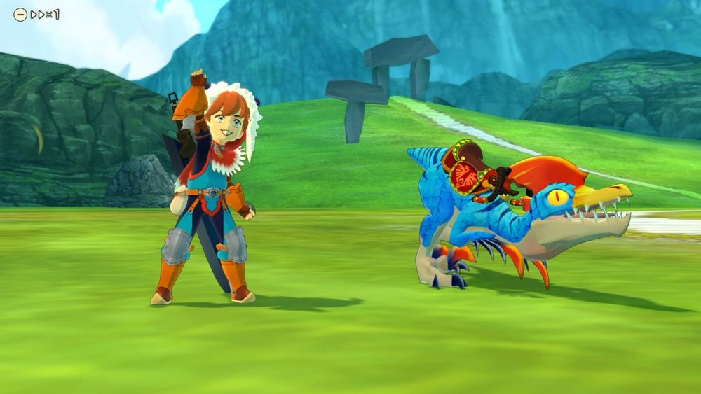 Protagonist and their velocidrome standing in a field