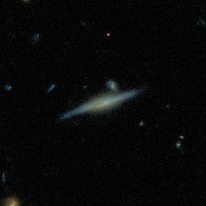 A edge-on disk galaxy, possibly merging from the Galaxy Zoo: Hubble project, classified by 59 volunteers.