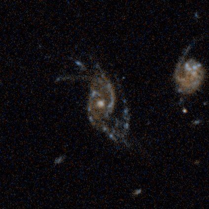 A clumpy galaxy, possibly merging from the Galaxy Zoo: Hubble project, classified by 125 volunteers.
