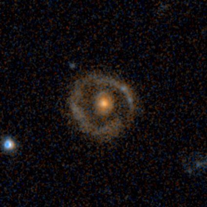 A ring galaxy from the Galaxy Zoo: Hubble project, classified by 140 volunteers.