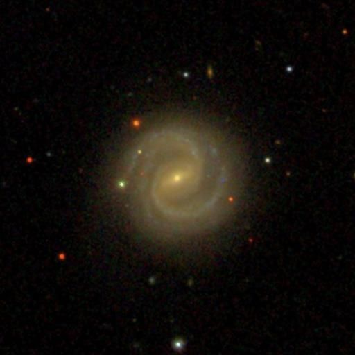 A barred spiral galaxy from the Galaxy Zoo 2 project, classified by 46 volunteers.