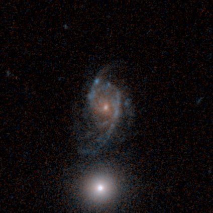 A spiral galaxy, possibly merging from the Galaxy Zoo: Hubble project, classified by 31 volunteers.