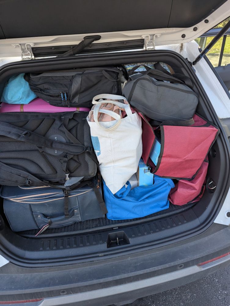 My jam packed car with tons of board games.