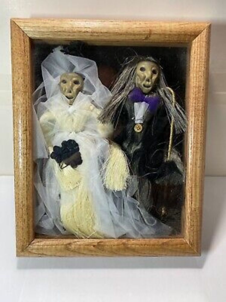 🎃💀 RARE Halloween Special: 9x11 3D Diorama DECEASED Married Zombies - Art 🎃💀  | eBay