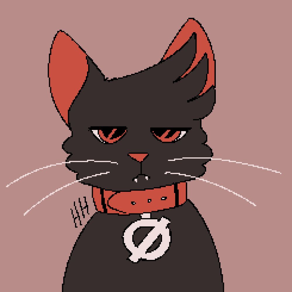 The original version of my fursona, Nyx, a black cat who is presenting gender neutral