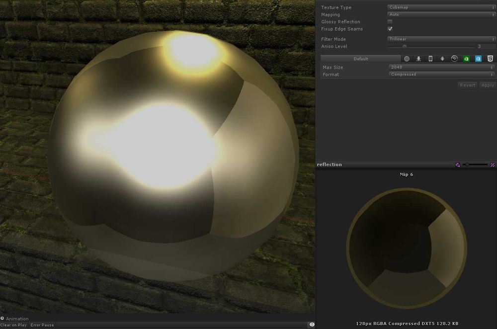 Cubemap sampling without border mip-maps.
Image courtesy of "Waz" from https://discussions.unity.com/t/cubemap-mipmaps-inadequate-for-reflection-probes-for-pbr/557283
