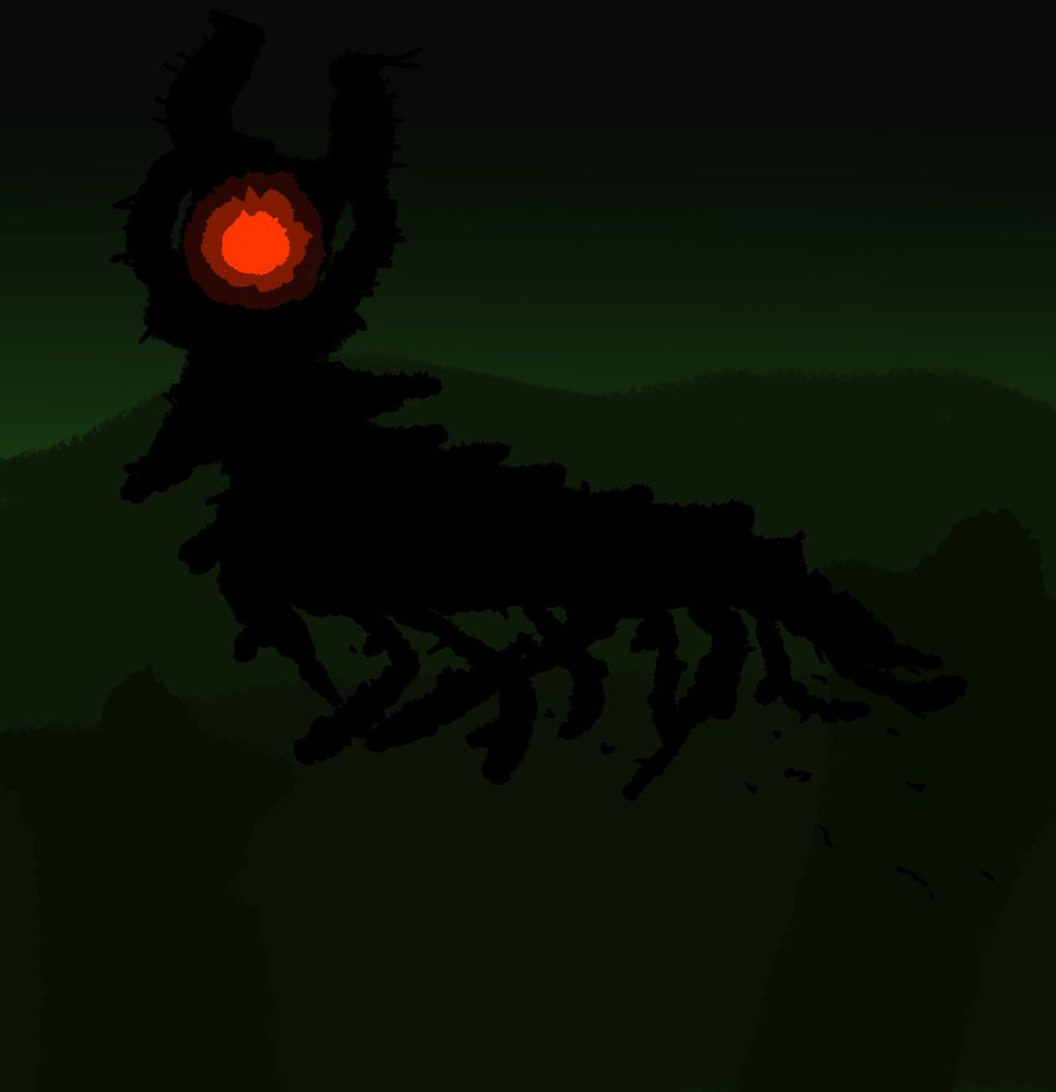 A Dark Dragon in Golden Wasteland spotting the viewer.