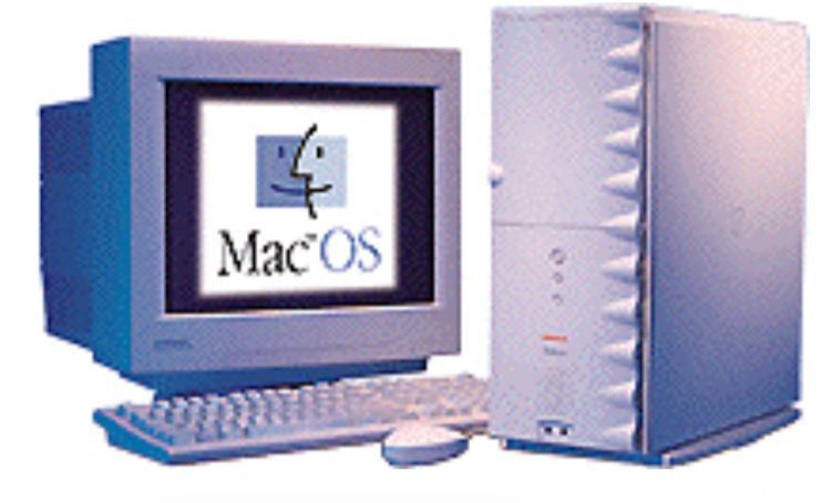 Late 1990s Macintosh clone computer with Mac OS showing on the monitor 