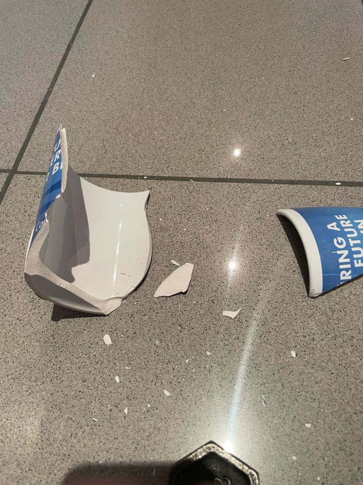 smashed tory mug