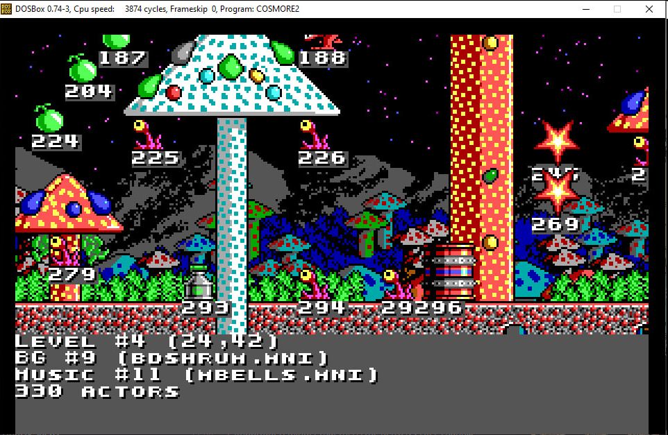 level editor in a Cosmo mod running within DOSBox