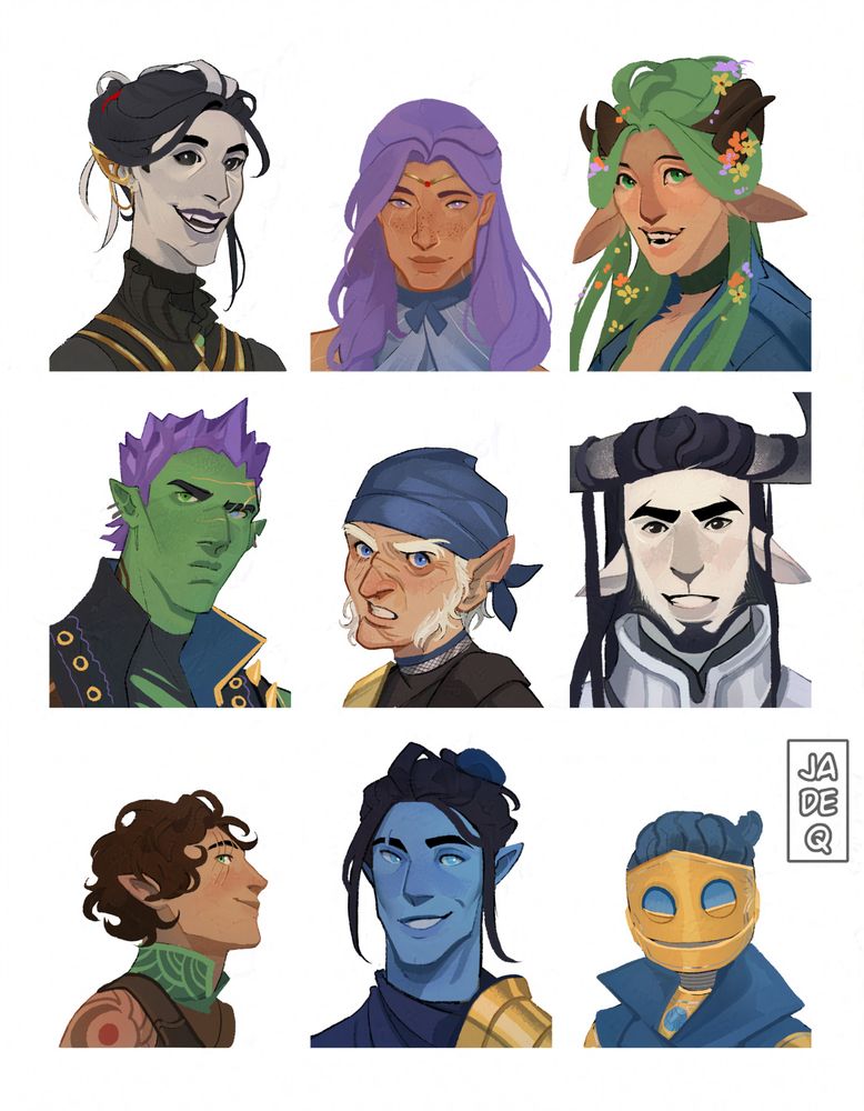 a digital art portraits of the bells hells from critical role