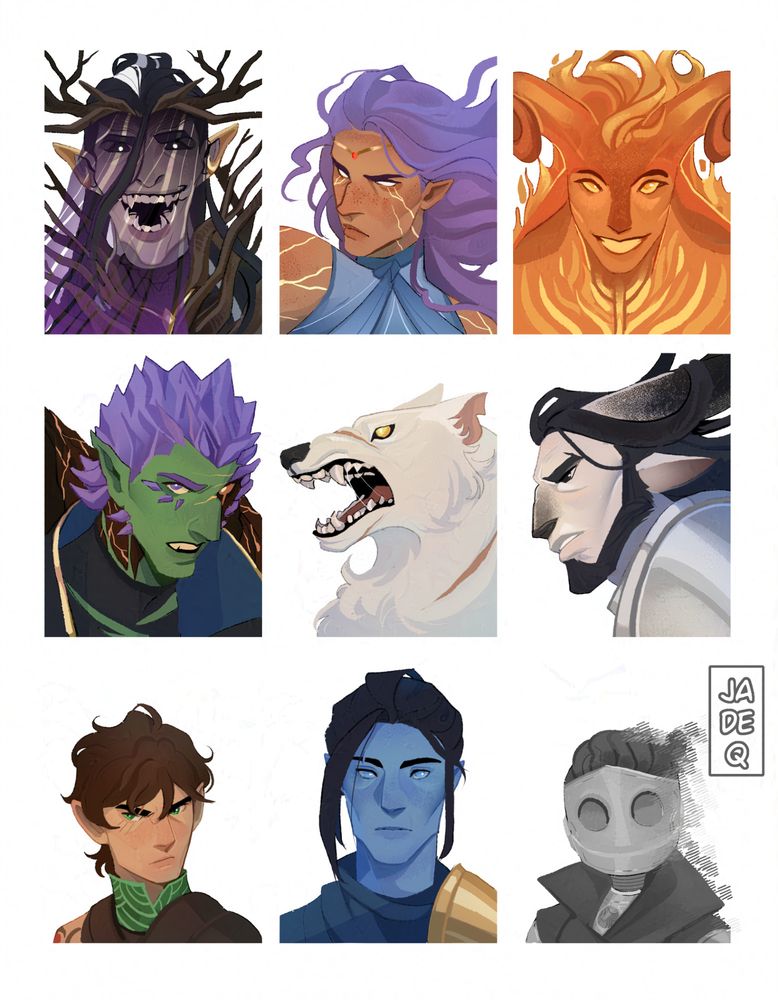 a digital art portraits of the bells hells from critical role