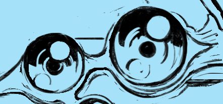 extreme close up of two glossy wide eyes