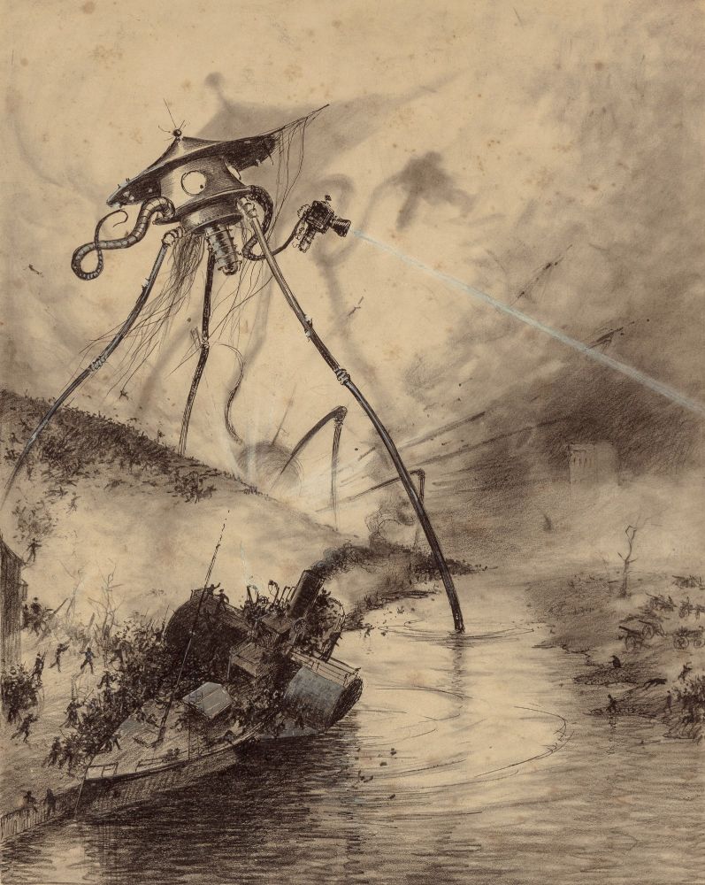 Image of a tripod from Henrique Alvim Corrêa's interpretation of War of the Worlds