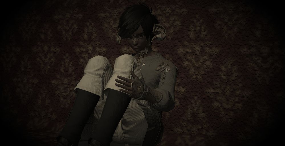 Rhesh sitting alone, knees to his chest. This is after he's sold to the Empire and he's been separated from his sister. He worries she wont be strong enough on her own. But he also knows he isn't strong enough without her.