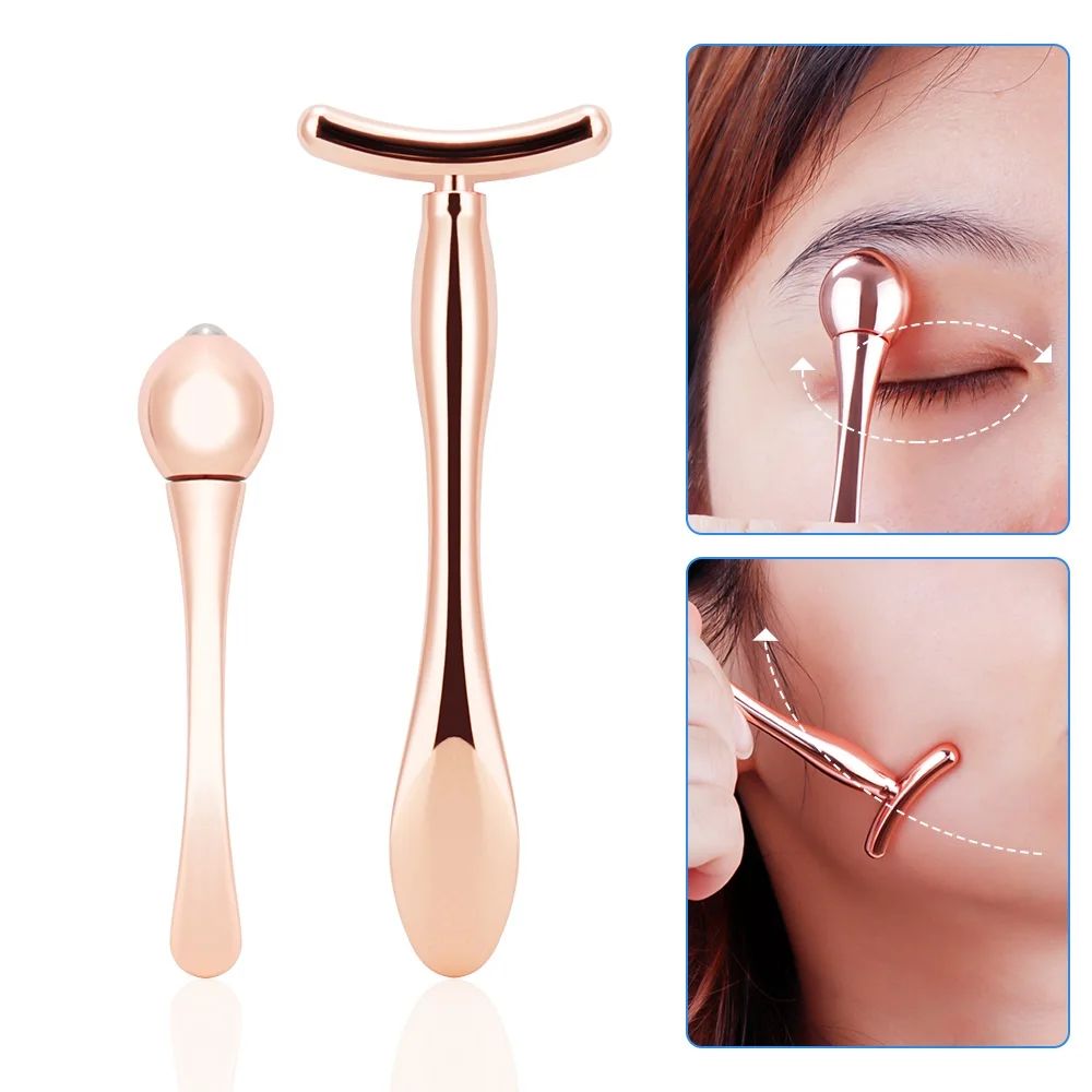 Mini Eye Massage Stick Anti Eye Pouch Dark Circles Massager Device T-shape Face Lifting Massage Facials Thin Face Magic Stick