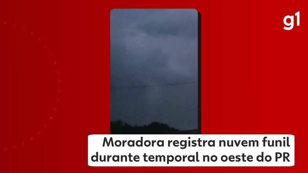 VÍDEO: Moradora registra nuvem funil 'que precede tornado' durante temporal no oeste do Paraná