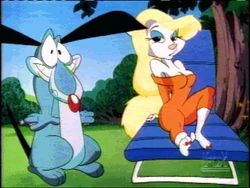 Newt the dog and Minerva Mink from Animaniacs