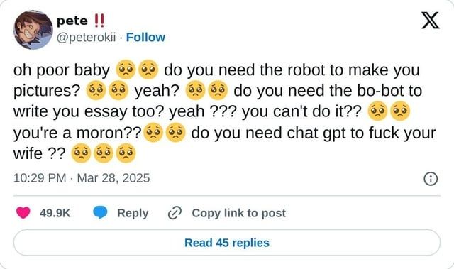 Twitter post by @peterokii: 