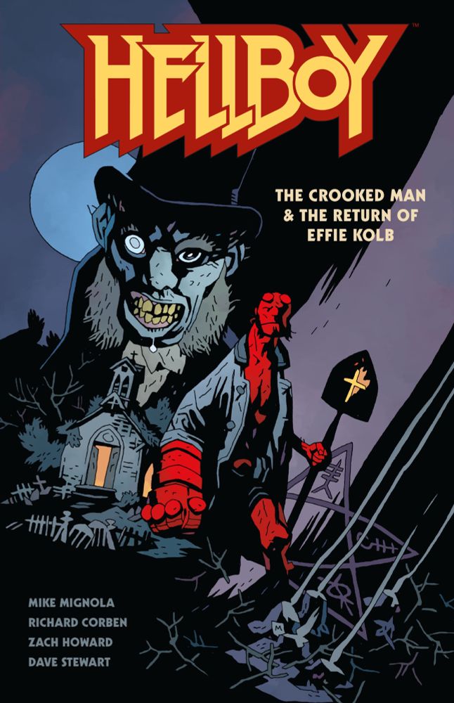 Capa da edição Hellboy - The Crooked Man & The Return of Effie Kolb. A arte da capa é de Mike Mignola. A arte interna é de Richard Corben, Zach Howard e Dave Stewart.