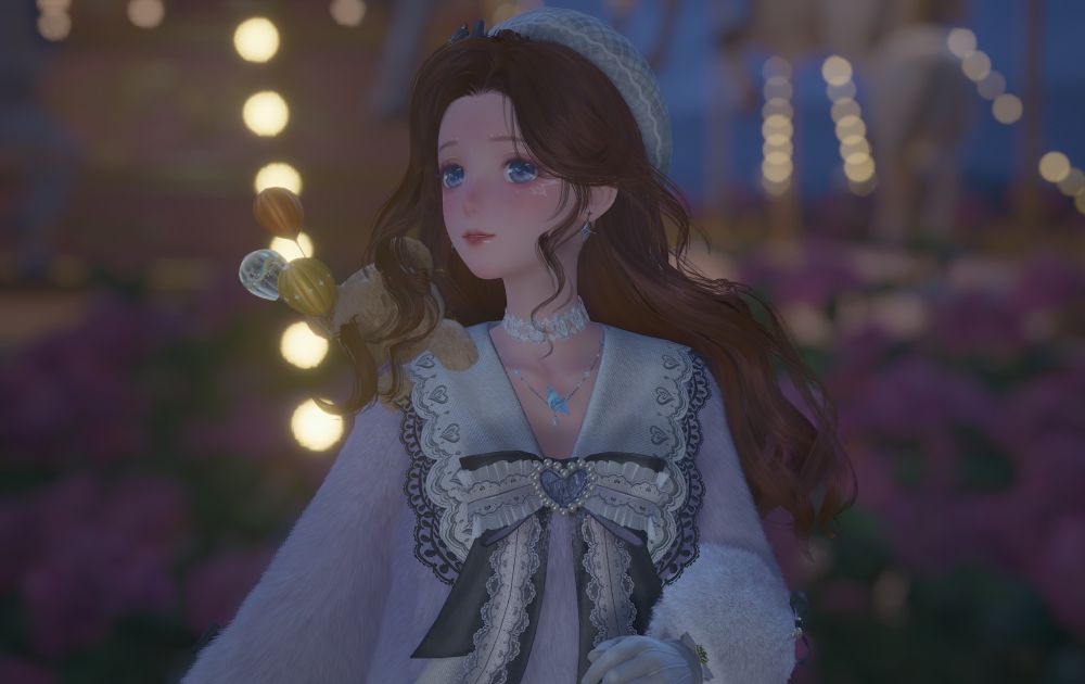 nikki from infinity nikki wearkng a soft outfit