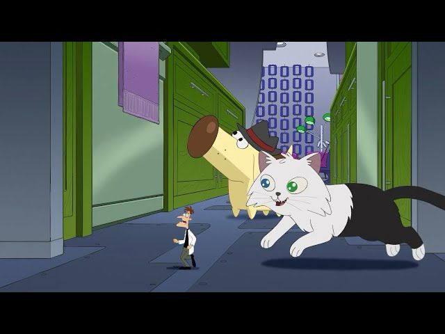 Giant Mr. Fluffypants chasing Doofinshmirt 