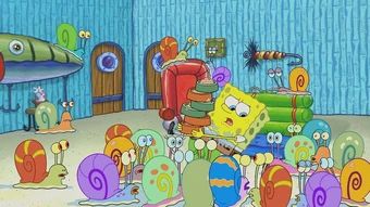 A bunch of snails are raiding SpongeBob’s house and demanding food 