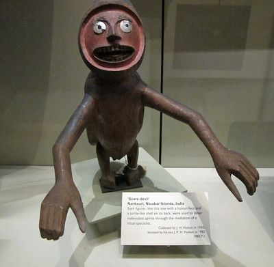 Image of a carved scare devil from the Nicobar Islands